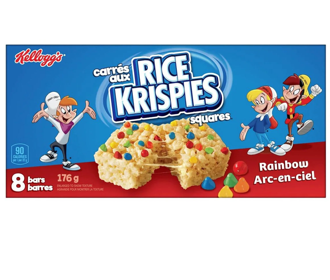 Kellogg's Rice Krispies Squares Rainbow Arc-En-Ciel 176g