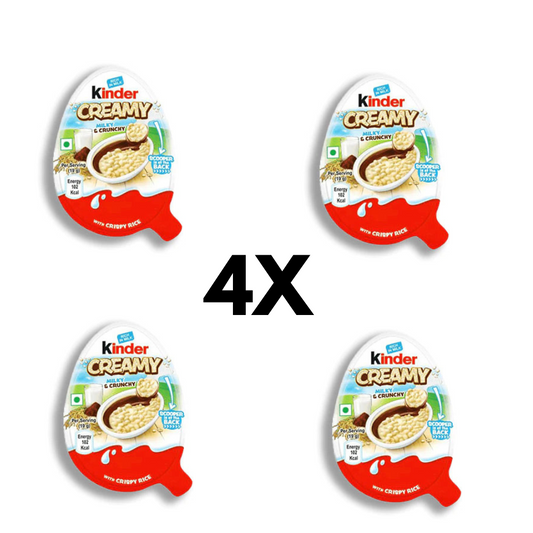 4x Kinder Creamy Milky & Crunchy 19g