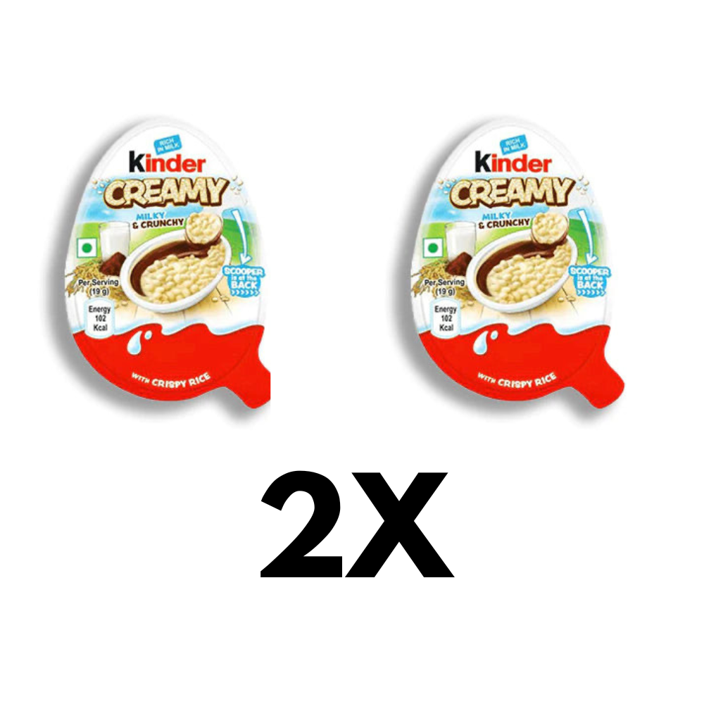 2x Kinder Creamy Milky & Crunchy 19g